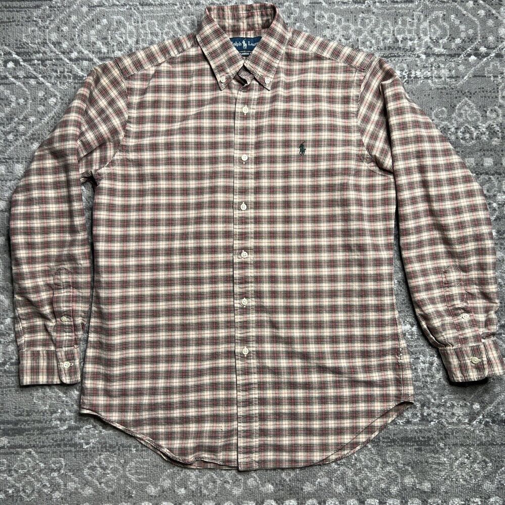 Polo Ralph Lauren Button Up Shirt Mens Medium Plaid Pony Logo